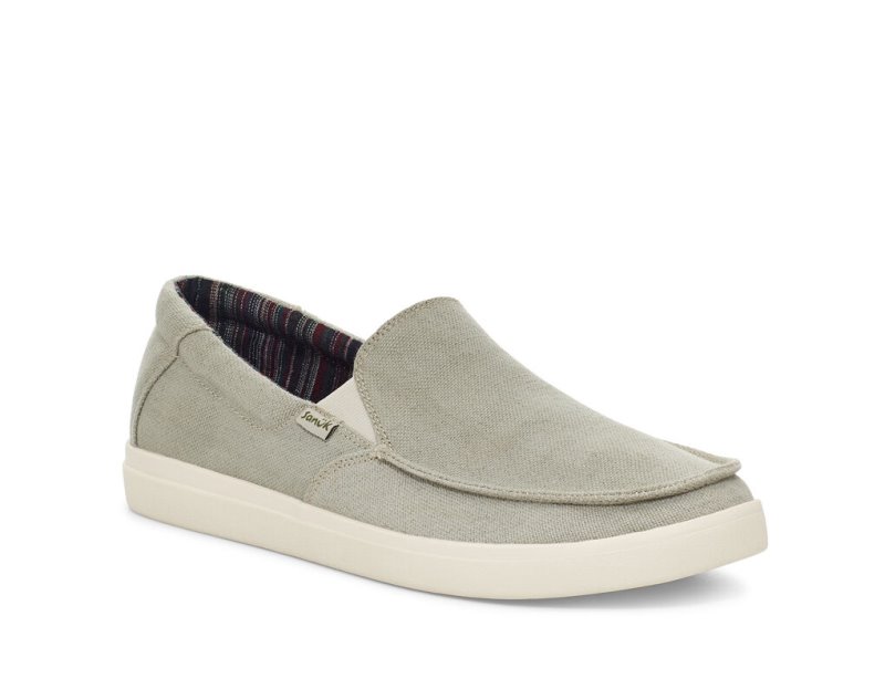 Sanuk Mens Sideline 2 Hemp Slip-on Grey Sneakers | JGOTDN467